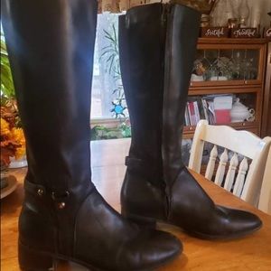 Black Leather Tall Boots SZ 9